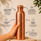Levarres™ Pure Copper Water Bottle — Handcrafted | Naturally Antimicrobial | 800ml