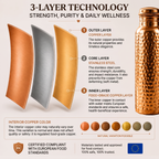 Levarres™ Pure Copper Water Bottle — Handcrafted | Naturally Antimicrobial | 800ml