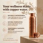 Levarres™ Pure Copper Water Bottle — Handcrafted | Naturally Antimicrobial | 800ml
